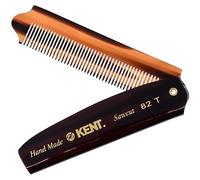 Kent 82T Handmade Folding Pocket Comb for Men, Fine Tooth Hair Comb Straightener for Everyday Grooming Styling Hair, Beard or Mustache, Use Dry or with Balms, Saw Cut Hand Polished, Made in England