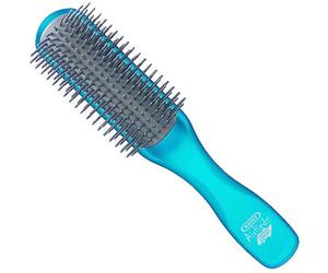 Kent AirHedz Glo Half Round Hair Brush Blue, Detangling Hairbrush for Medium to Long Thick Hair, Cushioned Non-Scratch Quill Brush