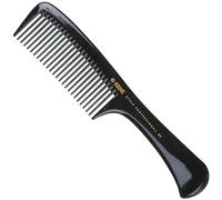 Kent Brushes Handled Rake Comb SPC83 - Wide-Tooth Detangling Comb for Wet or Dry Hair, Strong Moulded Rubber with Easy-Grip Handle for Gentle, Tangle-Free Styling