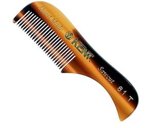 Kent Brushes Handmade A 81T Beard & Moustache Comb, Fine Tooth Facial Hair Comb for Precision Grooming, Cellulose Acetate Pocket Comb for Daily Beard Care (73mm)