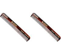 Kent Brushes Handmade Pocket Comb A SLIM JIM, Fine Tooth Styling Comb for Fine Hair & Beards, Cellulose Acetate Grooming Comb for Detangling, Smoothing and Daily Use (Pack of 2)