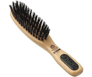 Kent Brushes PF10 Small Handbag Mini Hair Brush - Pure Bristle Smoothing Brush for Fine to Medium Hair, Beechwood Travel Hair Brush with Soft Gloss-Boosting Bristles