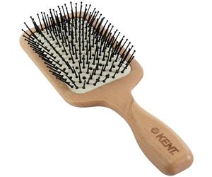 Kent Brushes Pure Flow Hairbrush, Large Vented Fine Quill Paddle Brush LPF2, Suitable For ALL Hair Types, Perfect For Detangling & Straightening, Wooden Paddle Brush