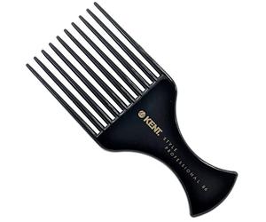 Kent Brushes Style Professional, 10 Pronged Afro Comb SPC86, Ideal For Curly Hair, Perfect For Backcombing Or Adding Volume, Heat Resistant Black Afro Comb