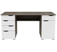 Kent Dark Oak and High Gloss White Office Desk - AW1374DO