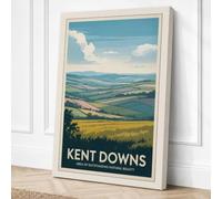 Kent Downs Landscape Vintage Canvas Wall Art Print 18x12 Inch (46 x 30 cm)