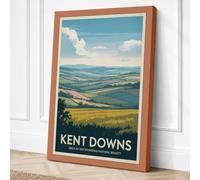 Kent Downs Landscape Vintage Canvas Wall Art Print 18x12 Inch (46 x 30 cm)