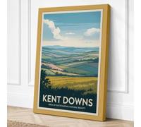 Kent Downs Landscape Vintage Canvas Wall Art Print 30x20 Inch (76 x 51 cm)
