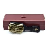 Kent Ebony Wood Hair Brush 100% Handmade Boar Bristle Club Hair Brush for Mens Grooming Hair Care and Beard Straightener. Exfoliating Natural Bristl