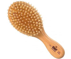Kent Finest Men's Range Oval Club Style in Beech Wood with Natural Bristle Brush White