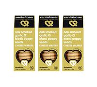 Kent & Fraser Gluten Free Oak Smoked Garlic & Black Poppy Seed Cheese Biscuits | Wheat Free Savoury Crackers | 110g (Pack of 3)
