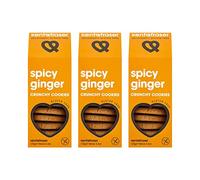 Kent & Fraser Gluten Free Spicy Ginger Crunchy Cookies | Wheat Free Artisan Biscuits | Natural Ingredients | 125g (Pack of 3)