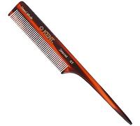 Kent Handmade 190mm Tail Comb A 8T - Hand-Sawn Cellulose Acetate Comb for Fine Hair, Precision Sectioning, Smoothing & Styling