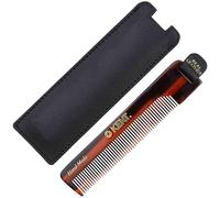 Kent Handmade Fine Toothed Comb with Leather Tab and Case