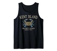 Kent Island Maryland Crab Town Since 1631 Ivory Letters Tank Top