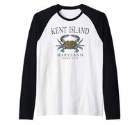 Kent Island Maryland Crab Town Since 1631 Slate Letters Raglan Baseball Tee