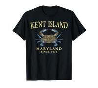 Kent Island Maryland Crab Town Since 1631 Yellow Letters T-Shirt