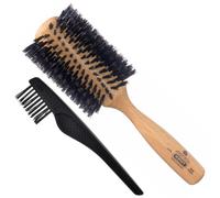 KENT LBR3 Finest Hair Brushes for Women Blow Dry Brush Made of Beechwood - Spiral Radial Boar Bristle Hairbrush for Long and Thick Hair - Royal Salon