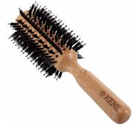 Kent LPF5 Pure Flow Large Vented Round Brush for Blow Drying - FSC Certified Beech Wood Brush Filled with Natural Boar Bristle and Nylon Bristle Hair