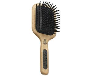 Kent Maxi-Phat Medium Detangle Paddle BRUSH Nylon Ball Tip Wooden Hairbrush PF19