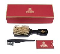 Kent Men's Rectangular Club Style Ebony Wood Bristle Hairbrush Pure White