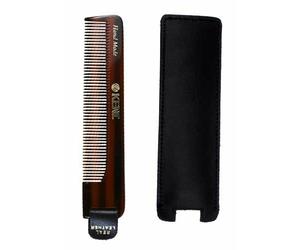 Kent NU22 122mm Mens Fine Toothed Non Scratch Hair Comb in Leather Case