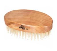 Kent Oval Cherry wood Travel Size White Bristle Brush - MC4 (PACK OF 1)