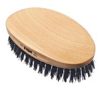 Kent PF22 Oval Black Military Brush - Boar and Nylon Bristle Mix for Men's Grooming, 360 Wave, and Facial Care. Made in England