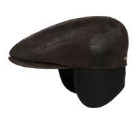Kent Pigskin Flat Cap with Ear Flaps by Stetson