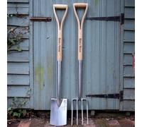 Kent & Stowe Border Spade & Fork Duo - Ash Wood Handles, Stainless Steel Heads, 15-Year Warranty