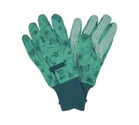 Kent & Stowe Cotton Gloves Ladies Medium Flutterbugs Print Green