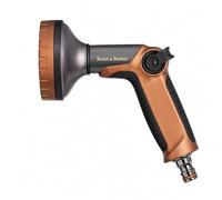 Kent & Stowe Metal Spray Gun 2026 - Heavy Duty Garden Hose Nozzle with 6 Spray Patterns, Zinc Aluminium Alloy Inlet, Thumb Flow Control, Leak-Resistant, Soft Grip Handle