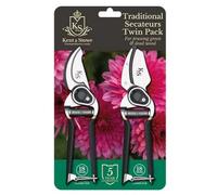 Kent & Stowe Traditional Bypass & Anvil Pruner Secateurs Twin Pack Gardening Set