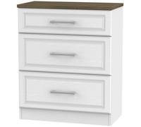 Kent White and Oak 3 Drawer Deep Chest