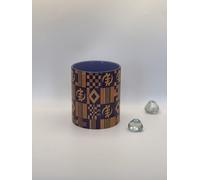 Kente & Adinkra-Inspired Ceramic Mug - Purple & Gold Design, 11oz