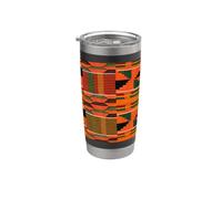Kente African Pattern Colourful Ethnic Theme Ghana Stainless Steel Insulated Tumbler