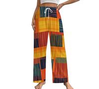 Kente Cloth African Ashanti Ethnic Pattern Casual Women's Pyjama Bottoms Loose Sleep Pants Lightweight Pjs Trousers