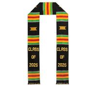 Kente Graduation Stole 2025 | Kente Stole Authentic African Art, Class of 2026, One size