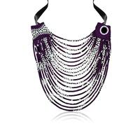 Kente nyama African Necklace for Women Ankara Cotton Multi-Strand Cord Long Boho Necklace, One Size, Cotton, No Gemstone