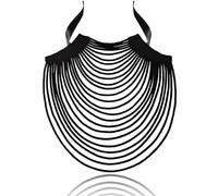 Kente nyama African Necklace for Women Ankara Multi-Strand Cord Cotton African Fabrics Necklace, One Size, Cotton, No Gemstone