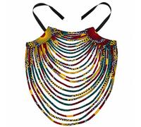 Kente nyama African Necklace for Women Ankara Multi-Strand Cord Cotton African Fabrics Necklace, One Size, Cotton, No Gemstone