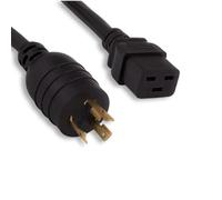 Kentek 15 Feet Ft NEMA L6-20P to IEC-60320 C19 Power Cable 12 AWG 20A/250V SJT Locking for Network, Data Center