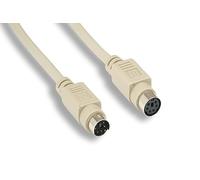 KENTEK 3 Feet FT Mini DIN6 MDIN6 PS/2 Keyboard Mouse Extension Cable Cord 28 AWG Molded 6 Pin Male to Female M/F for PC Mac Linux