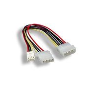 Kentek 8 Inch 8" 4 Pin Molex 5.25 Male to 4 Pin 3.5 Floppy Drive FDD Female & 4 Pin Molex 5.25 Female Y-Splitter M/F IDE DC Internal Computer PC Power Cable Adapter Cord