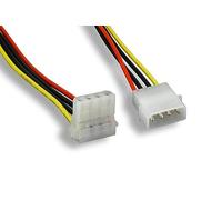 Kentek 8 Inch 8" 4 Pin Molex 5.25 Male to Right Angle 90 Degree 4 Pin Molex 5.25 Female M/F IDE DC Internal Computer PC Power Cable Adapter Cord