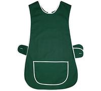 Kentex Online 2 Pack Women's Home Work Tabbard Apron Plain Coloured Single Large Pocket Side Fastening Tabards (XOS, Bottle Green)