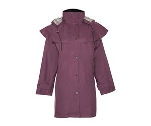 Kentex Online Country Estate Ladies Windsor Waterproof Fabric Lightweight Lined Riding Cape Coat Jacket Trench Coats Macs Lined Detachable Hood Taped Seams Walking Outdoors Countrywear (20, Plum)