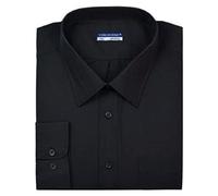 Kentex Online Mens Big Size Tom Hagan Long Sleeve Casual or Formal Shirt Size 3XL-4XL 5XL 6XL (5XL 21-21.5in, Black)