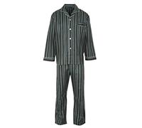 Kentex Online Mens Brushed Cotton Pyjama Set Nightwear Flannelette Pyjamas Striped Pattern Design (L, col 1)