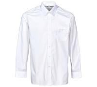 KENTEX ONLINE - Men's Long Sleeve Formal Shirt | White Shirt for Men | Mens Dress Shirts | Machine Washable | Regular Fitting | Classic Collar Style | Size 14.5" to 22"